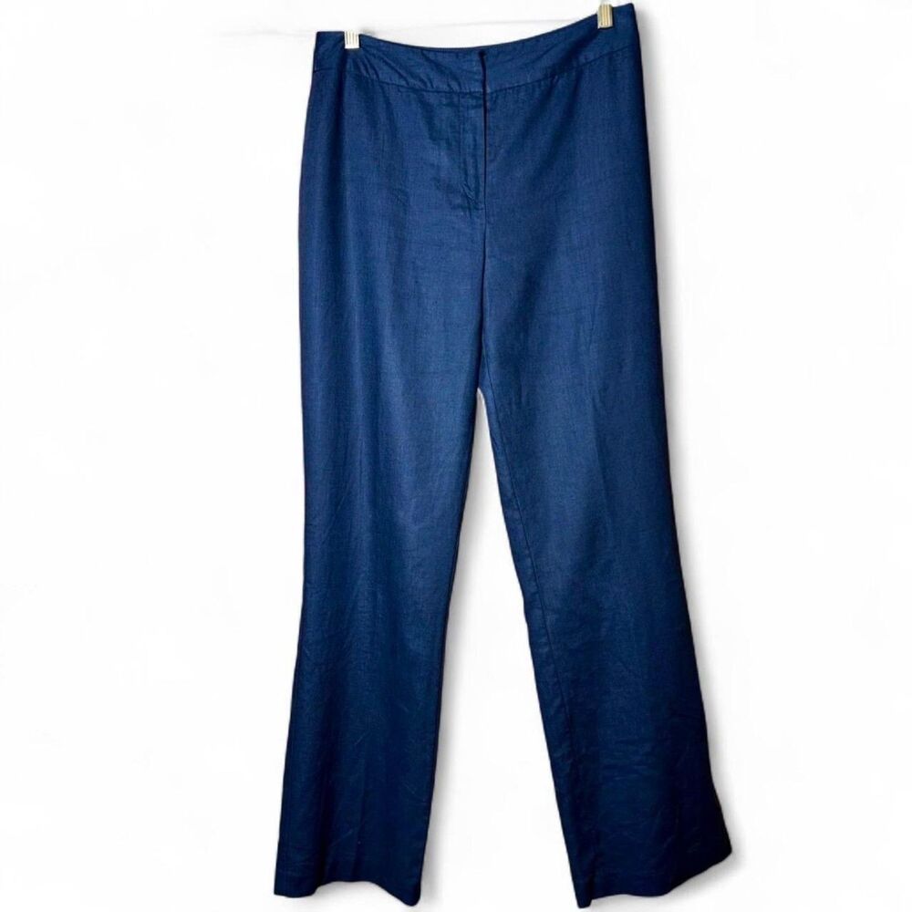 90s Willi Smith 100% Linen Pants Black sz 6 Pleated Straight Leg VTG Tailored